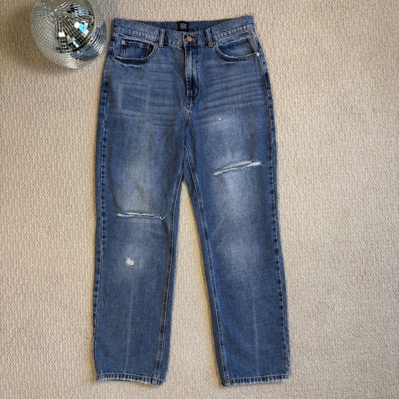 BDG Urban Outfitters Loose Straight Leg Jeans, Medium Wash, Ripped, Size 30 - Picture 2 of 16
